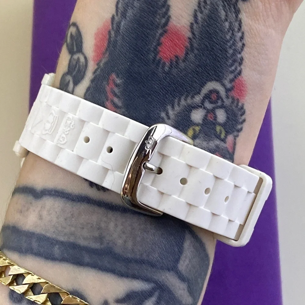 💛 Y2K Juicy Couture White Sparkly Dial Silicone Watch - Picture 5 of 5